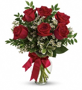 Thoughts of You Bouquet with Red Roses